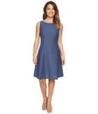 Tahari By Asl Petite - Petite Denim Seamed Fit And Flare Dress