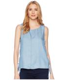 Two By Vince Camuto - Sleeveless Shirting Tencel Blouse With Lace-up Sides