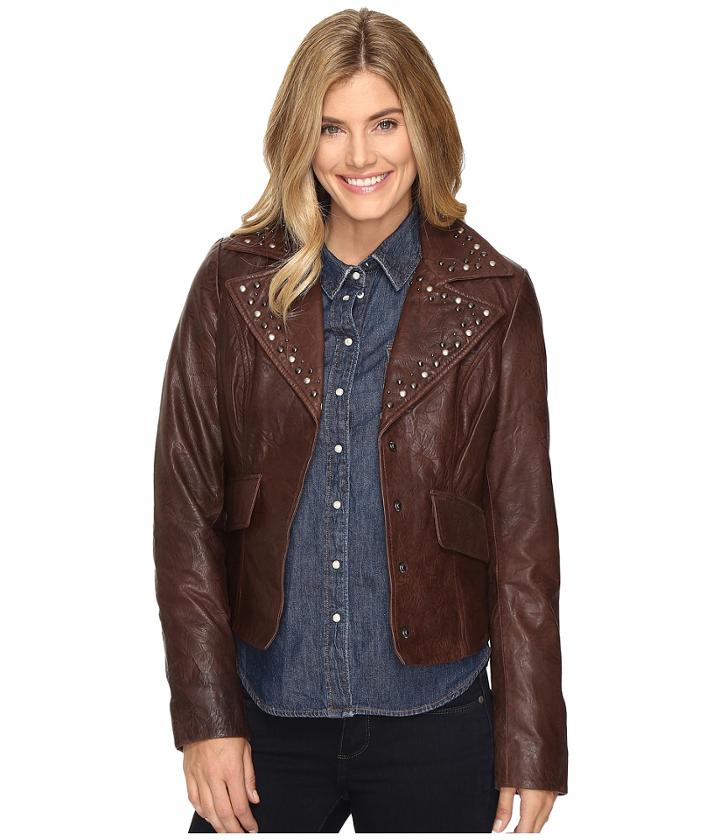 Stetson - Crinkled Leather Jacket W/ Nailheads