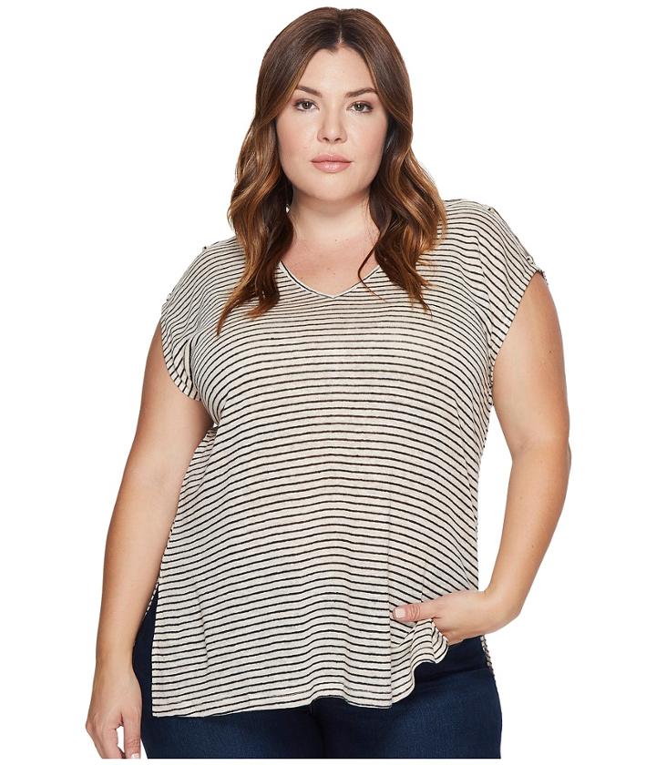 Lucky Brand - Plus Size Linen Stripe Top