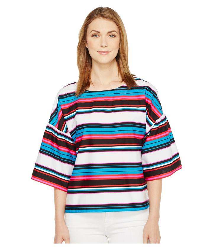 Vince Camuto - Drop Shoulder Ruffle Sleeve Del Rio Stripe Blouse