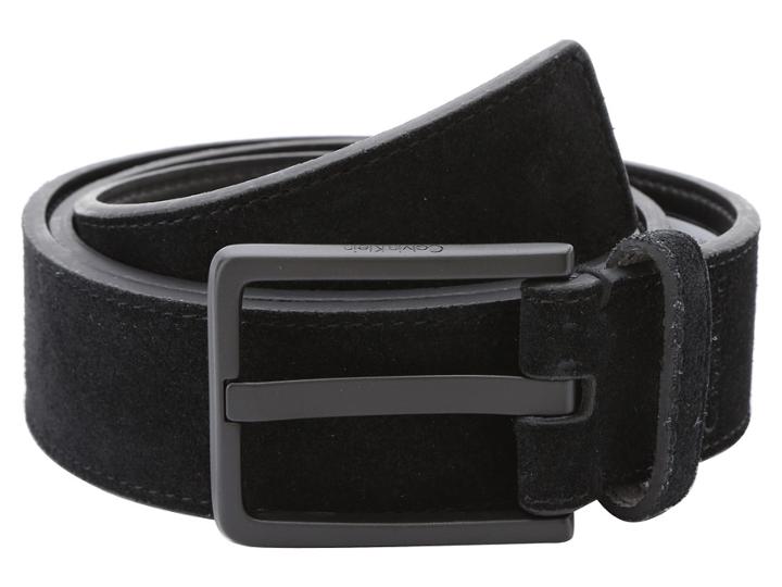Calvin Klein - 35mm Stitched Suede W/ Logo Buckle