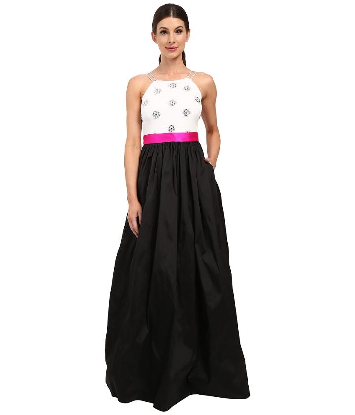 Aidan Mattox - Ball Gown With Bead Bodice And Contrast Sash