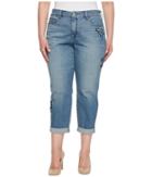 Nydj Plus Size - Plus Size Boyfriend W/ Floral Embroidery In Pacific