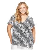 Michael Michael Kors - Plus Size Bias Flower Striped Top