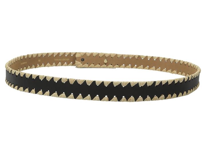 Kate Spade New York - Nappa And Straw Scalloped Belt