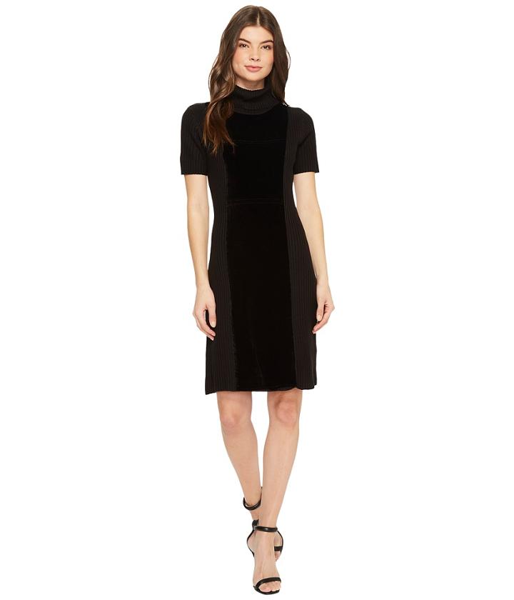 Calvin Klein - Velvet Front Turtleneck Dress