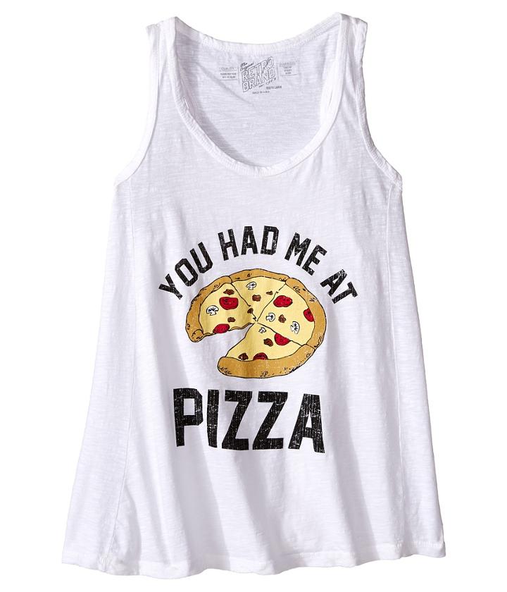 The Original Retro Brand Kids - You Had Me At Pizza Slub Racerback Tank Top