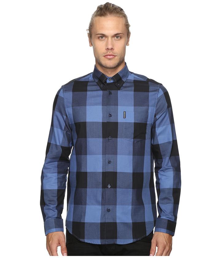 Ben Sherman - Long Sleeve Textured Oversized Gingham Woven Shirt