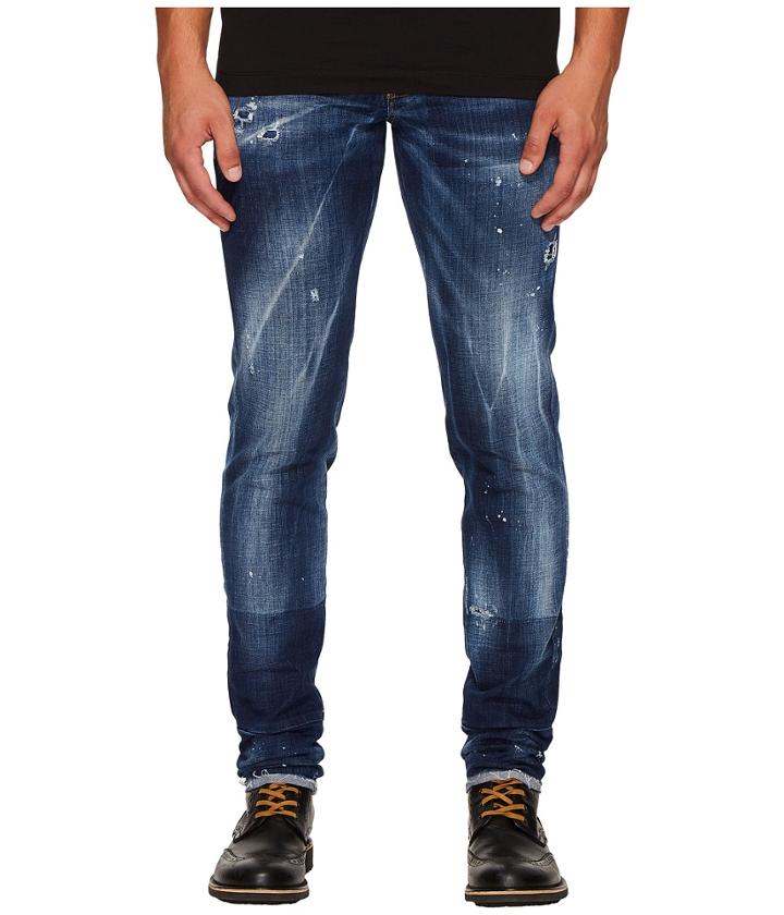 Dsquared2 - Field Flower Wash Slim Jeans In Blue