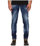 Dsquared2 - Field Flower Wash Slim Jeans In Blue