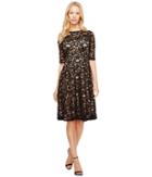 Adrianna Papell - 3/4 Sleeve All Over Lace Dress