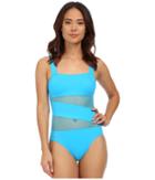Dkny - Mesh Effect Mesh Splice Maillot W/ Removable Soft Cups