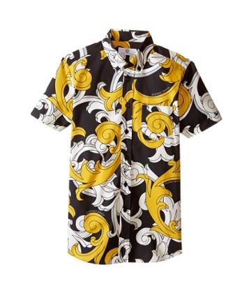 Versace Kids - Macrobarocco Print Button Down Shirt