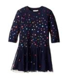 Stella Mccartney Kids - India Star Print Knit Dress W/ Tulle Skirt