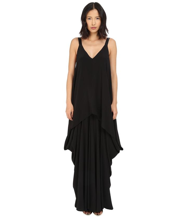 Vera Wang - V-neck Tiered Dress