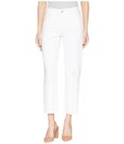 Nydj - Jenna Straight Ankle W/ Raw Hem In Optic White Destructed