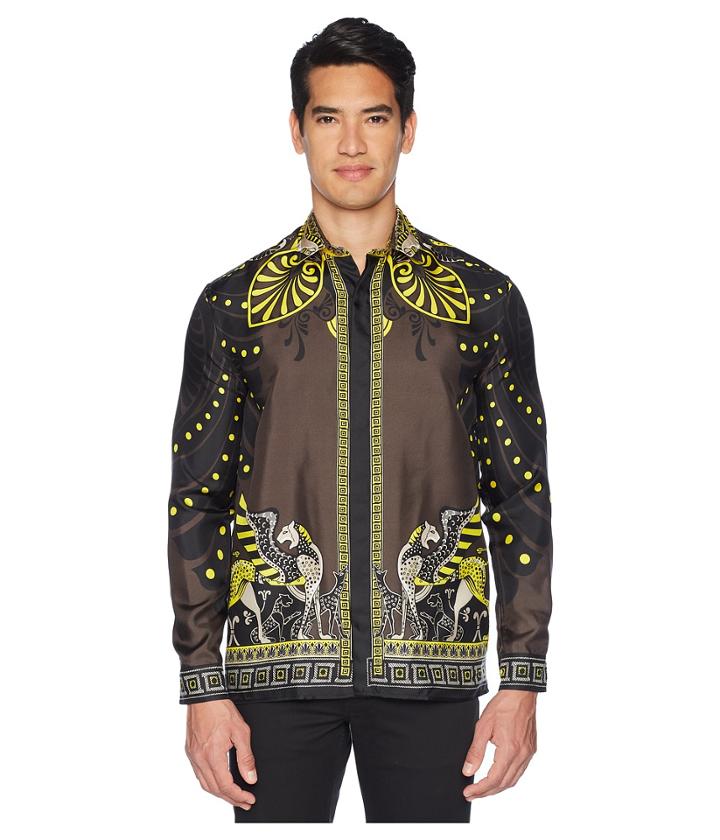 Versace Collection - Shpinx/horse Print Silk Shirt