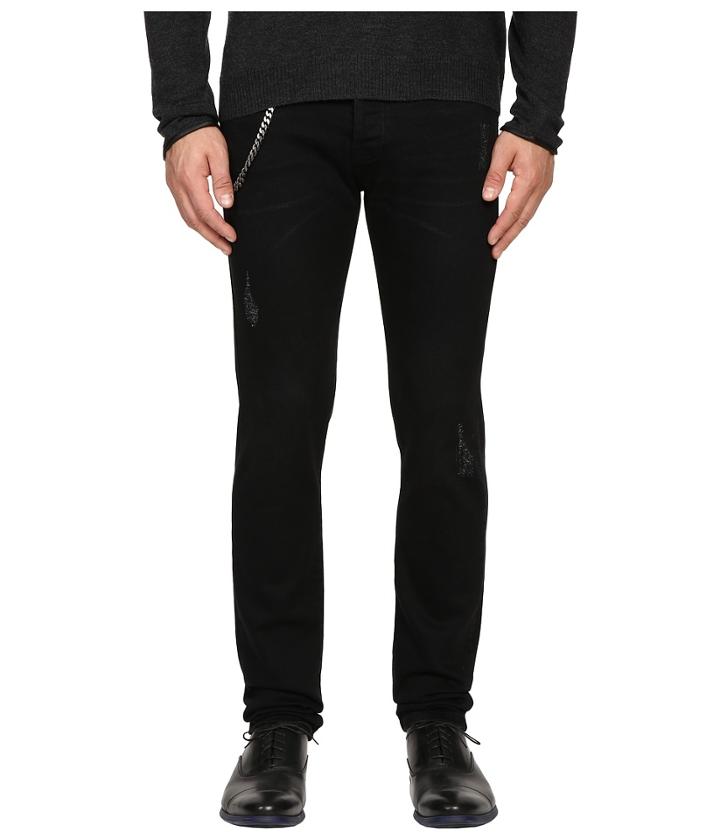 The Kooples - Fitted Denim W/ Chain In Black