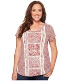 Lucky Brand - Plus Size Spiced Red Printed Tee