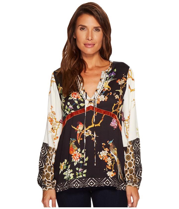 Hale Bob - Natural Charm Rayon Strech Satin Woven Top