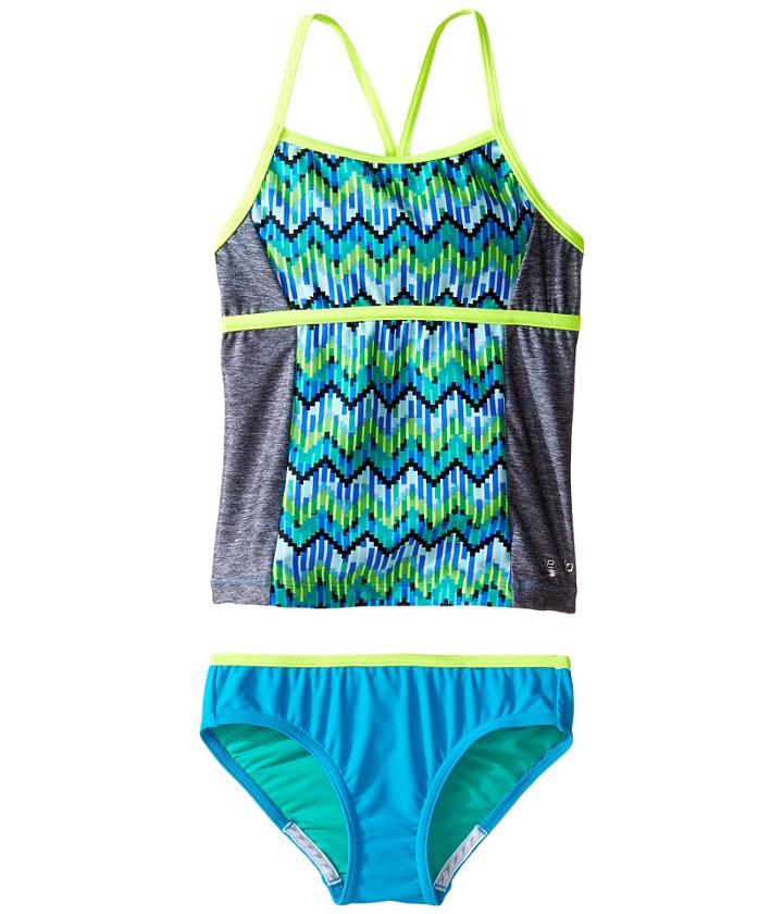 Speedo Kids - Digi Zigzag Heather Two-piece Tankini Swimsuit Set
