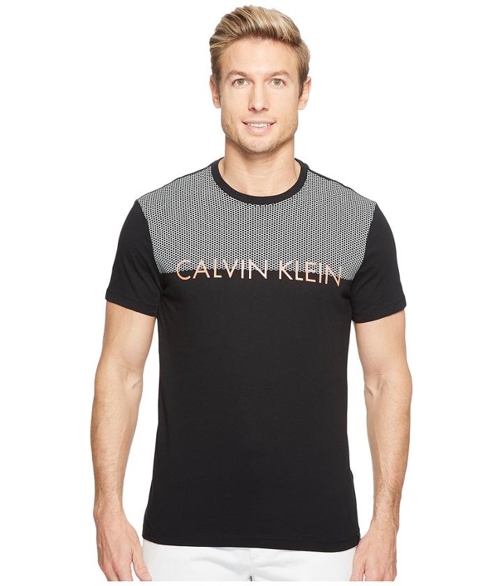 Calvin Klein - Mesh Print Logo Crew Neck T-shirt