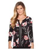 Calvin Klein - 3/4 Sleeve Print W/ Hardware Top