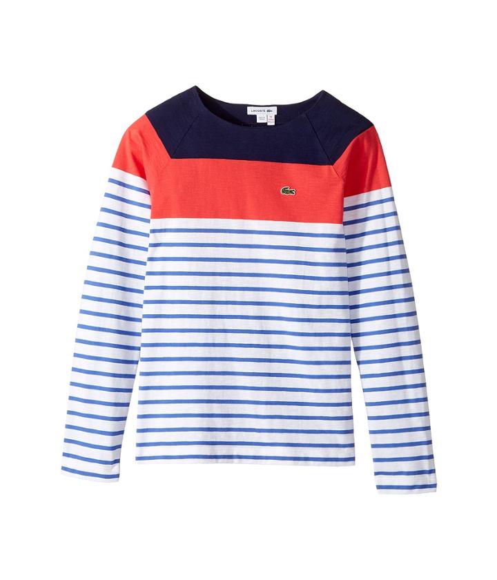 Lacoste Kids - Long Sleeve Stripe Color Block Tee