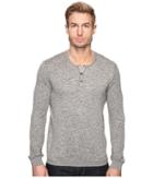 John Varvatos Star U.s.a. - Long Sleeve Henley Sweater With Coverstitch Detail Y1443s4b