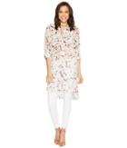 Two By Vince Camuto - Long Sleeve Painterly Muses Two-pocket Long Tunic