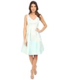 Maggy London - Leafy Floral Brocade Fit And Flare Dress