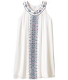 Us Angels - Georgette Sleeveless Ringer Trapeze Dress W/ Embroidery