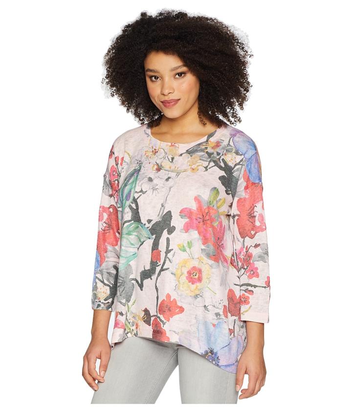 Nally & Millie - Pink Handpainted Floral Top