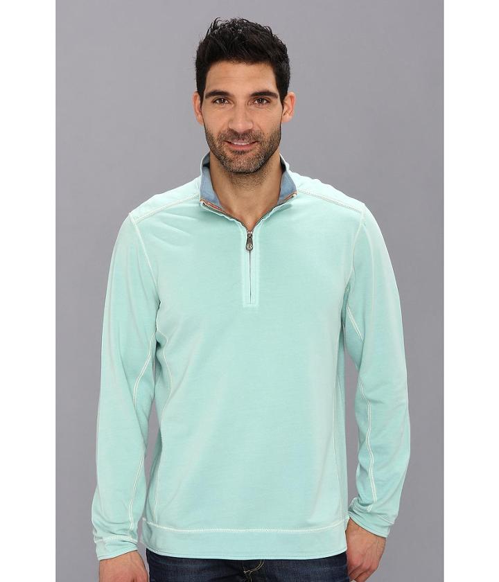 Tommy Bahama Denim Ben And Terry Half-zip Sweatshirt