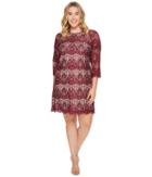 Adrianna Papell - Plus Size Scalloped Lace Trapeze Dress
