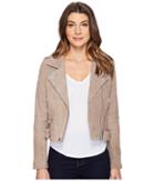 Blank Nyc - Suede Moto Jacket In Sand Stoner
