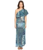 Fuzzi - Lace Mosaic Print One Shoulder Cover-up