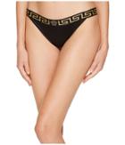 Versace - Tanga Elastic Gold Medusa Bikini Bottoms