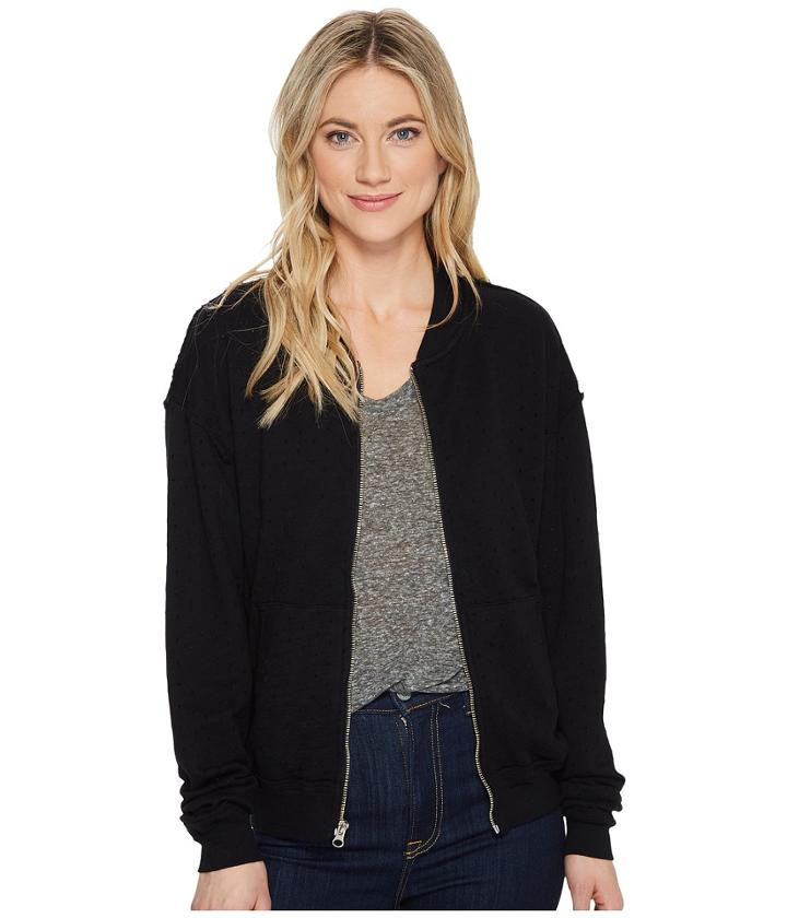 Michael Stars - Perforated Terry Rounded Zipper Bomber