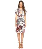 Just Cavalli - Short Sleeve Desert Garden Jersey Printed Dress