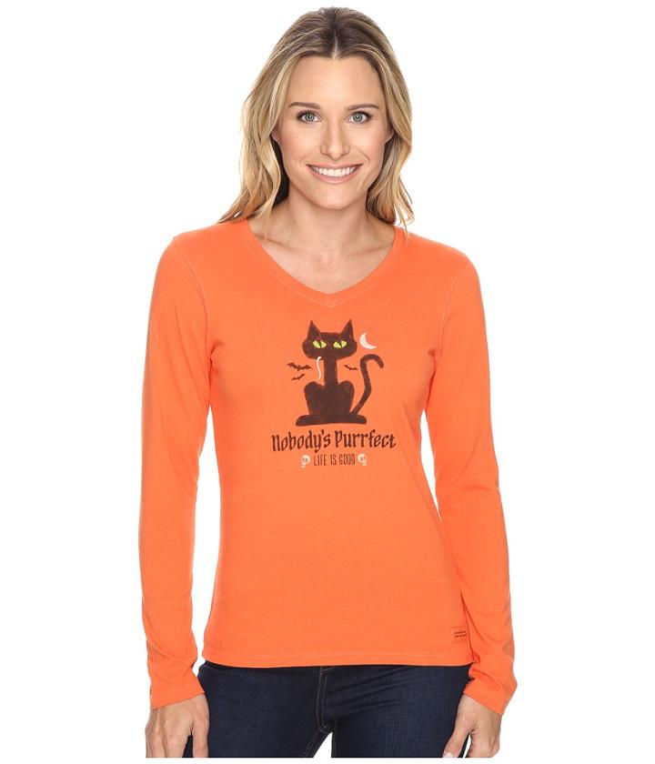 Life Is Good - Nobody's Purrfect Cat Long Sleeve Crusher Vee