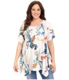 Nally &amp; Millie - Plus Size Tropical Floral Tunic