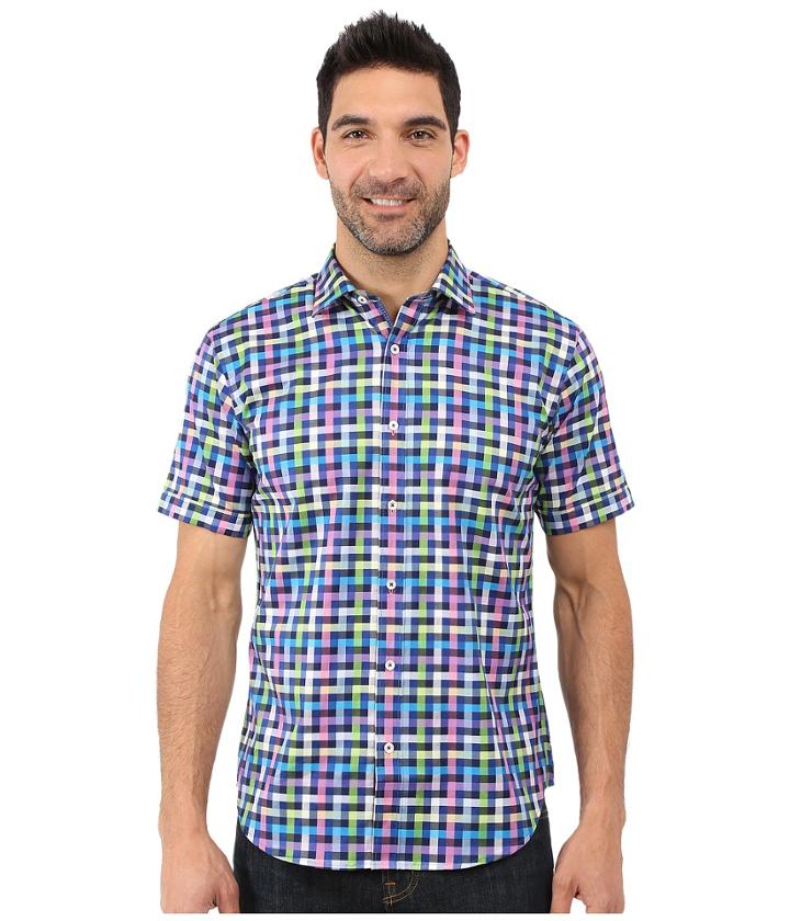 Bugatchi - Michelangelo Shaped Fit Short Sleeve Woven Shirt