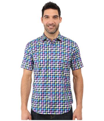 Bugatchi - Michelangelo Shaped Fit Short Sleeve Woven Shirt