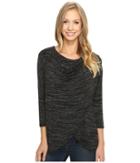 Mod-o-doc - Space Dye Rayon Spandex Jersey Cowl Neck Crossover Tee