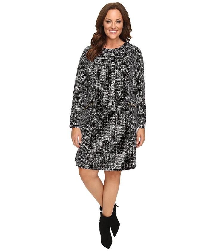 Michael Michael Kors - Plus Size Norfolk Long Sleeve Flare Dress