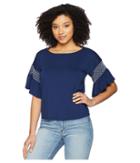 Vince Camuto - Drop Shoulder Smocked Ruffle Sleeve Top
