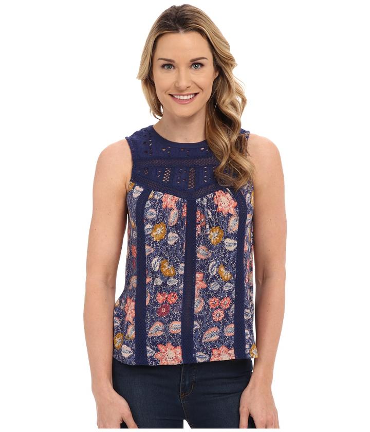 Lucky Brand - Eyelet Yoke Top