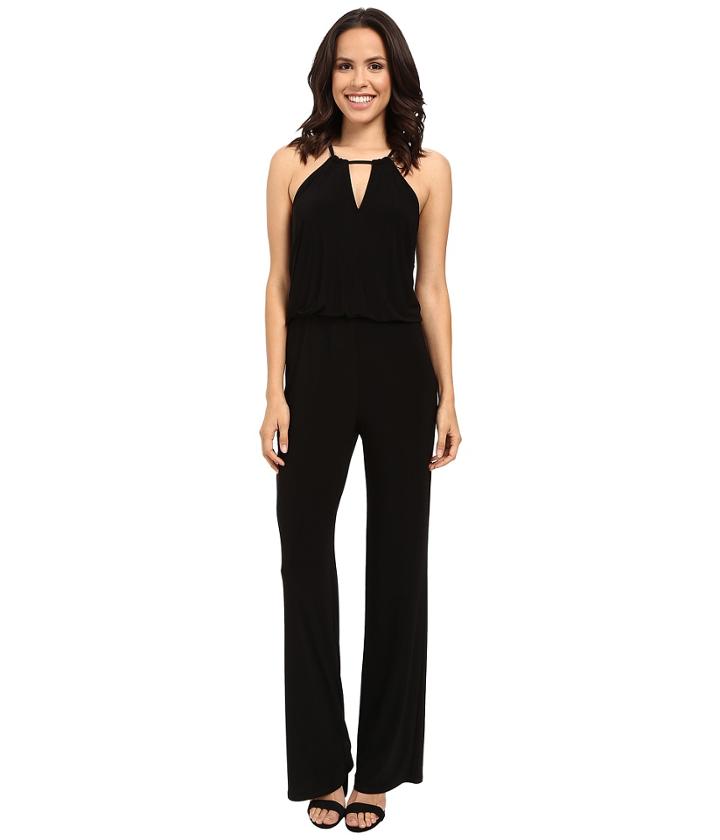 Laundry By Shelli Segal - Matte Jersey Solid Halter Jumpsuit With Metal Details